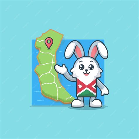 Lindo Mapa De Guyana Con Icono Vectorial De Dibujos Animados