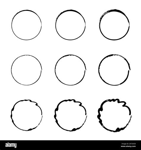 Conjunto De Marcos De Croquis De Círculos Dibujados A Mano Redondea
