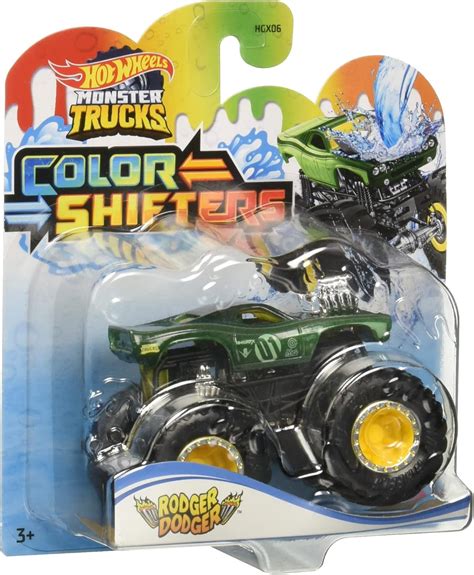 Hot Wheels Monster Trucks 1 64 Color Shifter Rodger Dodger Vehículo de Juguete para niños a