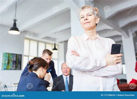 Woman as executive chief stock photo. Image of smartphone - 112108634