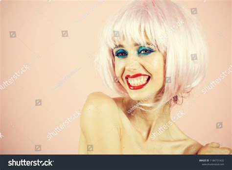 Fashion Model Naked Body Red Lips Stock Photo Shutterstock