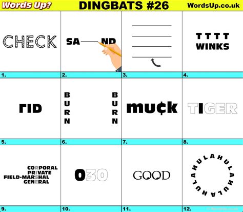 Dingbat & Whatzit Rebus Puzzles #dingbats #whatzits #rebus #puzzle #
