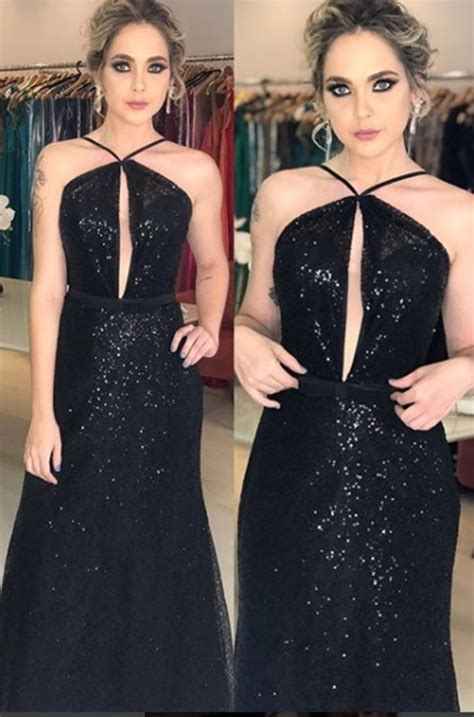 Vestido Longo Preto Para Casamento E Formatura Pronta Pra Festa