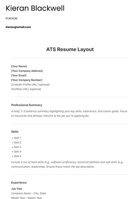 Free ATS Resume Templates to Edit Online and Download