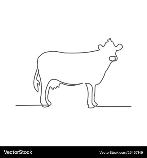 Hand Drawn Cute Cow Sketch Vector Black Ink Drawing Farm