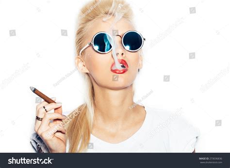 Blonde Cigar Posing Images Stock Photos Vectors Shutterstock