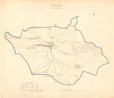 bodmin boroughtown plan boundary commission cornwall dawson map