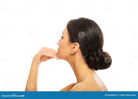 Serious Nude Woman With Hand Under Chin Stock Photo Image Of Adult Caucasian 60698192
