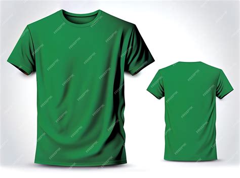 Premium Photo Dark Green Tshirt Mockup Template Front Back Views With