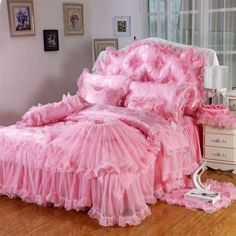 Girls Hot Pink Lace Design Sophisticated Elegant Modern Chic Feminine Feel Twin Full Queen