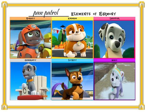 Paw Patrol Elements Of Harmony By Lopez765 On Deviantart