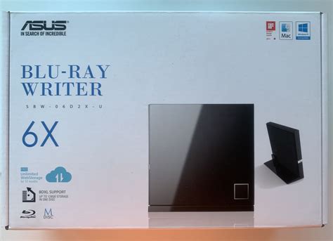 Внешний оптический привод Asus SBW-06D2X-U Black, USB 2.0, Retail SBW ...