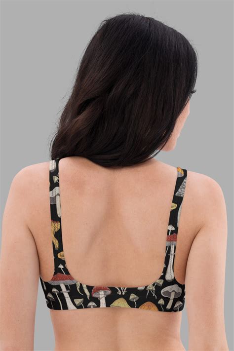 Mushroom Print Recycled Padded Bikini Top Cosmic Drifters
