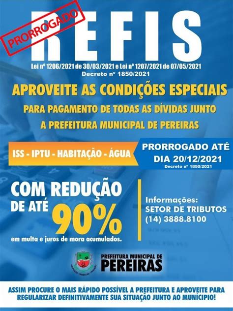 REFIS 2021 PREFEITURA MUNICIPAL DE PEREIRAS