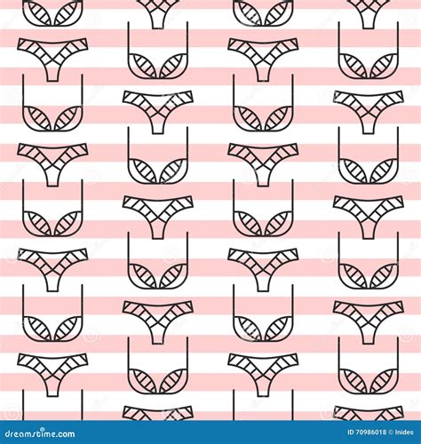 Fashion Lingerie Seamless Pattern Stock Vector Illustration Of Pattern Line