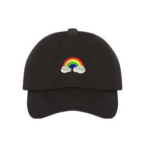 RAINBOW Dad Hat Embroidered Baseball Cap Low Profile Curved Bill LGBT Hat Gay Pride Hat
