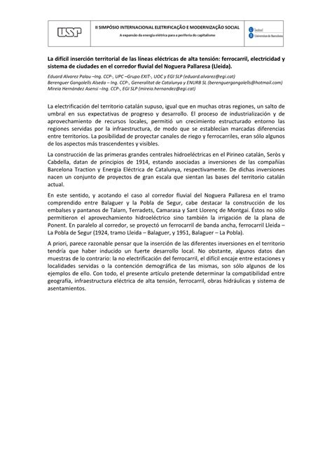 La Difícil Inserción Territorial De Las Líneas Eléctricas De Alta