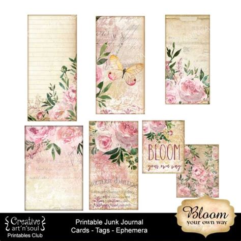 Printable Junk Journal Elements And Ephemera Bloom Your Own Way