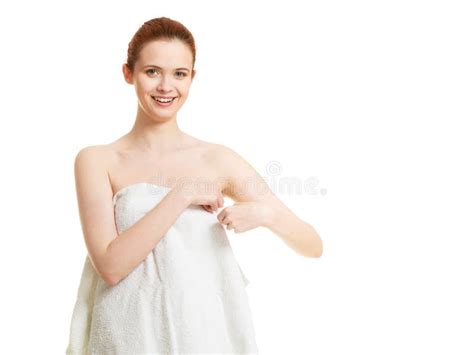 Naked Woman In Towel After Bath Stock Photo Image Of Pure Legs