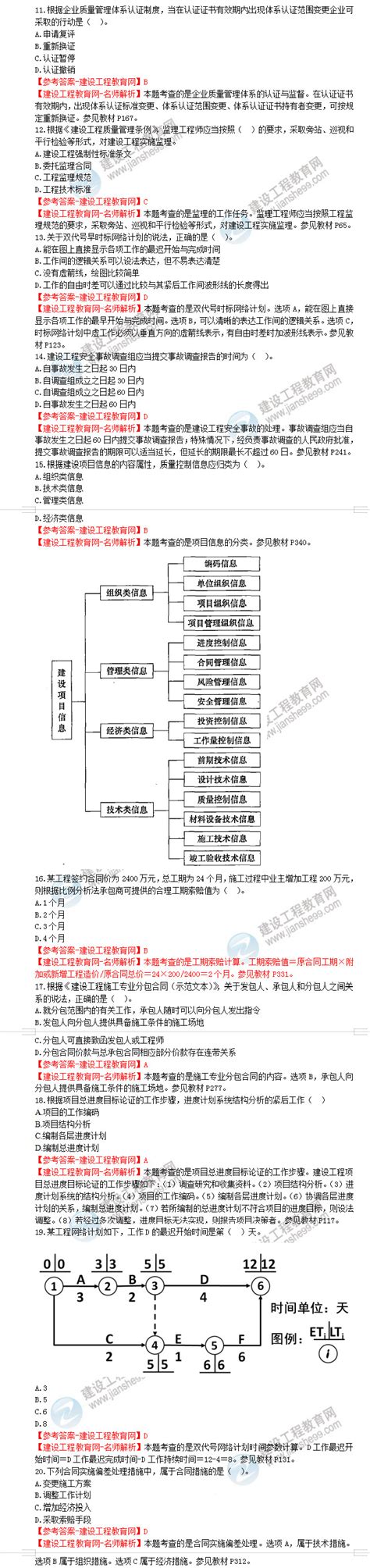 2019年一级建造师《建设工程法规及相关知识》试题答案及解析11 20