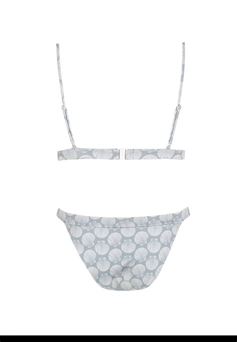 Bikini Sporty Seashell Gris Azulado Robin Collection Robin Collection