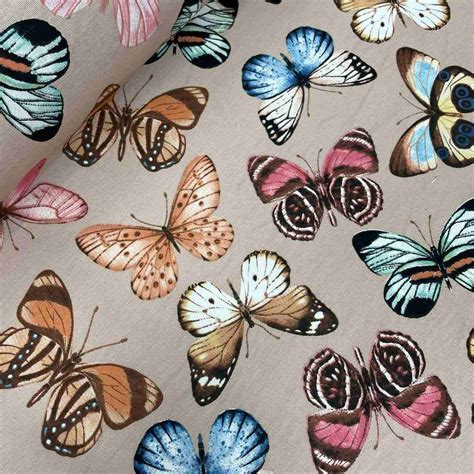 Tecido Belize Borboletas Fundo Nude Dohler Impermeável 50cm X 1 40mt Império dos Tecidos Online