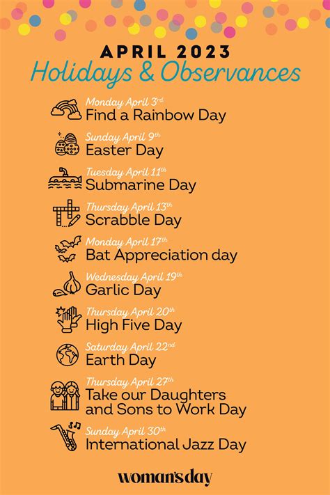 National Days In April 2025 Printable