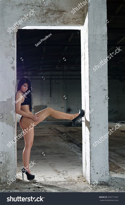 Sexy Girl Lingerie Posing Abandoned Factory Stock Photo 334711667 Shutterstock