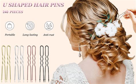 Amazon U Shaped Hair Pins AITRAI 240Pcs Blonde Hair Pins Bun Pins U Bobby Pins For Women