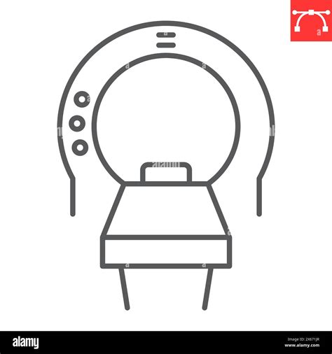 Tomography Line Icon Ct Scan And Diagnostic Mri Scanner Vector Icon