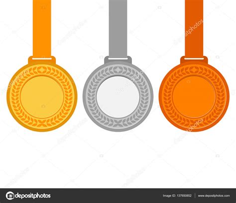 Medallas De Oro Plata Y Bronce Para Los Ganadores De Los Campeones