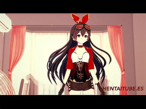 Genshim Impact Hentai Amber Handjob Blowjob Boobjob y follada con semen en su boca y coño