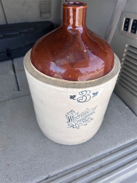 Lot Vintage Western Stoneware Co Monmouth Gallon Brown Whiskey