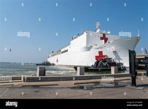 The U S Navy Hospital Ship Usns Comfort At Naval Air Station Norfolk