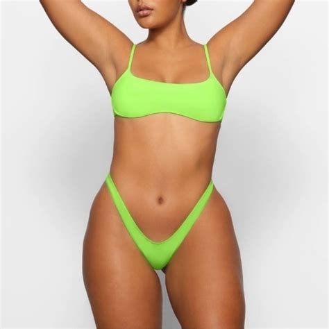 SKIMS Swim Skims Micro Scoop Bikini Top Highlighter Green Size S Poshmark
