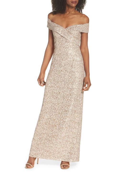 Vince Camuto Off The Shoulder Sequin Lace Gown Nordstrom Lace