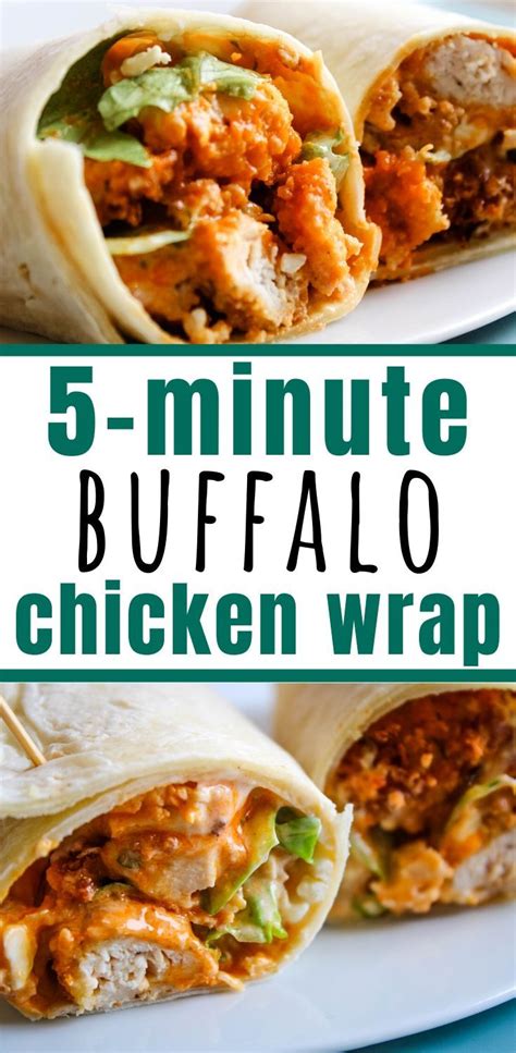 Easy Buffalo Chicken Wrap | Chicken wrap recipes, Homemade buffalo