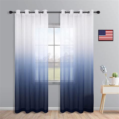 Amazon KOUFALL Navy Blue Curtains For Living Room 84 Inch Length 2