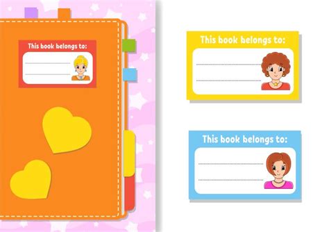 Book label stickers for kids the rectangular Vector Image