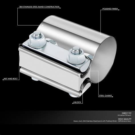 Caap Pcs Id Butt Joint Exhaust Band Clamp Stainless Steel