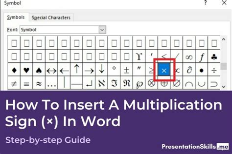 How To Insert A Multiplication Sign × In Word Presentationskillsme