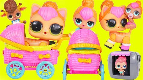 Neon QT LOL Surprise Dolls Pet and Lil Sister get New Custom Stroller ...