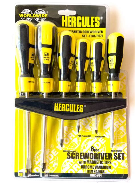 Screwdriver Set With Rack Worldwide Tools