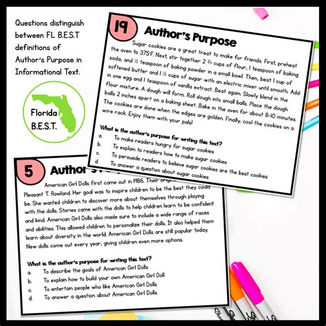 Author S Purpose Task Cards Rd Grade Fl Best Magicore