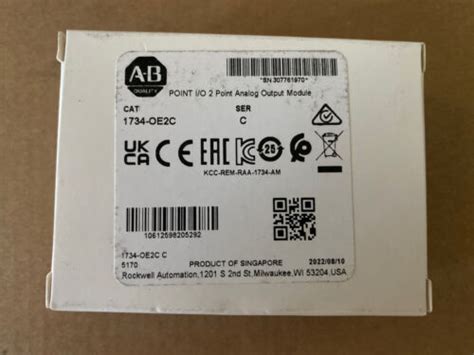 New Allen Bradley 1734 OE2C POINT I O 2 Points Analog Output Module