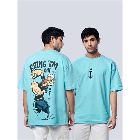 Buy The Souled Store Popeye Bring Em On Printed Cotton Oversized T