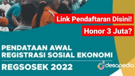 Link Pendaftaran Regsosek Bps Gaji Juta Youtube