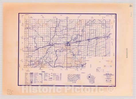 Map Rusk County Wisconsin 1972 1976 [wisconsin County Transportati Historic Pictoric