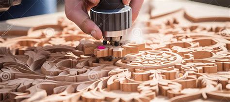 Precision Cnc Router Carving Detailed Design On Wood With Intricate