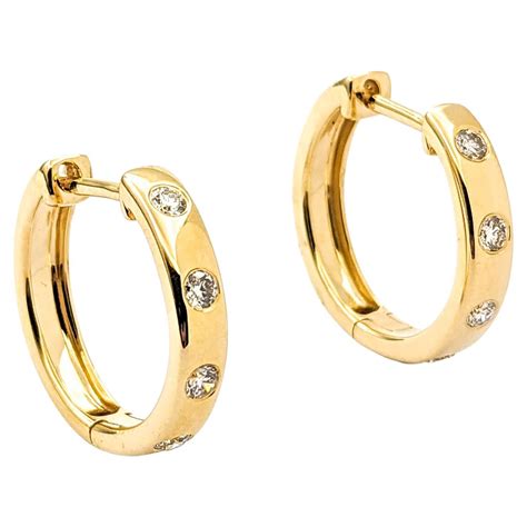 Diamond Fashion Earrings In Yellow Gold For Sale At 1stdibs